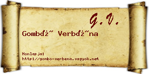 Gombó Verbéna névjegykártya